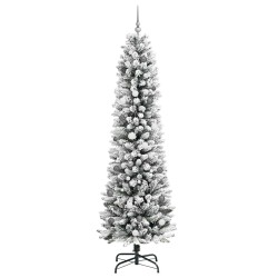 Sapin de Noël mince Blanc 240 cm PVC 