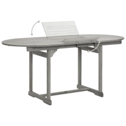 Table à dîner de jardin (120-170)x80x75 cm Bois d'acacia massif 