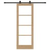 Porte Coulissante avec Ensemble de Quincaillerie 'ORKDAL'Bois Massif et Verre 