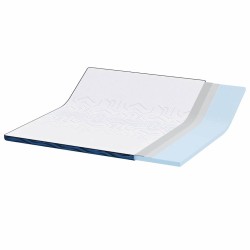 Coussins de Matelas Blanc et Bleu 180 x 200 cm 