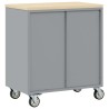 Cabinet à outils avec roues et verrou noir 75x45x85 cm en acier 