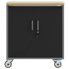 Cabinet à outils avec roues et verrou noir 75x45x85 cm en acier 