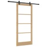 Porte Coulissante avec Ensemble de Quincaillerie 'ORKDAL'Bois Massif et Verre 