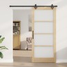 Porte Coulissante avec Ensemble de Quincaillerie 'ORKDAL'Bois Massif et Verre 