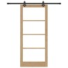 Porte Coulissante avec Ensemble de Quincaillerie 'ORKDAL'Bois Massif et Verre 