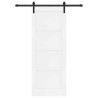 Porte coulissante avec quincaillerie blanche 78x202 cm en pin massif 