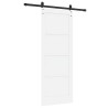 Porte coulissante avec quincaillerie blanche 78x202 cm en pin massif 