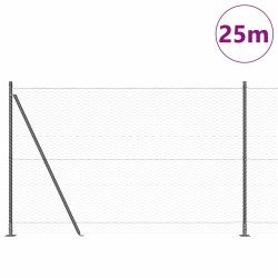 Clôture hexagonale grise 1,6x25 m en acier 