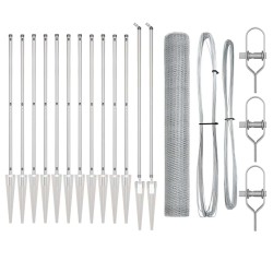 Ensemble de clôture Lot de 2 Acier galvanisé 25 x 1,2 m 