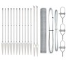 Ensemble de clôture Lot de 2 Acier galvanisé 25 x 1,2 m 