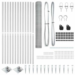 Ensemble de clôture Lot de 2 Acier galvanisé 25 x 1,2 m 