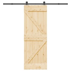 Porte coulissante et kit de quincaillerie 70x210 cm pin massif 