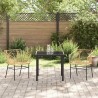 Ensemble de salle à manger de jardin 3 pièces marron en polyrotin 
