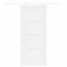 Porte coulissante avec ensemble de matériel blanc 86x198,5 cm en bois massif de pin 