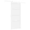 Porte coulissante avec ensemble de matériel blanc 86x198,5 cm en bois massif de pin 