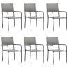 Ensemble à Manger de jardin 7pcs gris/noir résine tressée/acier 