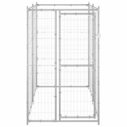Chenil extérieur pour chiens Acier galvanisé 110x220x180 cm 