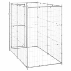 Chenil extérieur pour chiens Acier galvanisé 110x220x180 cm 