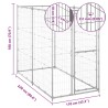 Chenil extérieur pour chiens Acier galvanisé 110x220x180 cm 