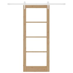 Porte coulissante avec quincaillerie 83x211 cm Bois massif Pin 
