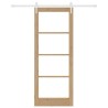 Porte coulissante avec quincaillerie 83x211 cm Bois massif Pin 