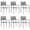 Ensemble à manger de jardin 7 pcs Gris Résine tressée 