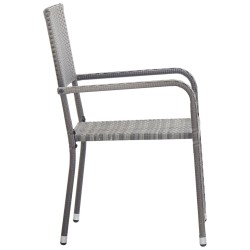 Ensemble à manger de jardin 7 pcs Gris Résine tressée 
