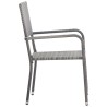Ensemble à manger de jardin 7 pcs Gris Résine tressée 