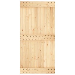 Porte coulissante et kit de quincaillerie 100x210 cm pin massif 