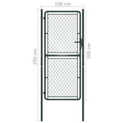Portillon Acier 100 x 200 cm Vert 
