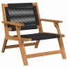 Set de 2 chaises de jardin noires 67x77x73 cm en Bois d'Acacia Massif 