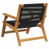 Set de 2 chaises de jardin noires 67x77x73 cm en Bois d'Acacia Massif 