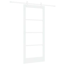 Porte Coulissante avec Matériel Inclus Blanche 86x198,5 cm Bois Massif Pin 