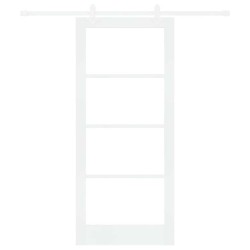 Porte Coulissante avec Matériel Inclus Blanche 86x198,5 cm Bois Massif Pin 