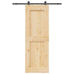 Porte coulissante et kit de quincaillerie 80x210 cm pin massif 