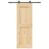 Porte coulissante et kit de quincaillerie 80x210 cm pin massif 
