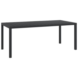 Table de jardin Noir 185 x 90 x 74 cm Aluminium et WPC 