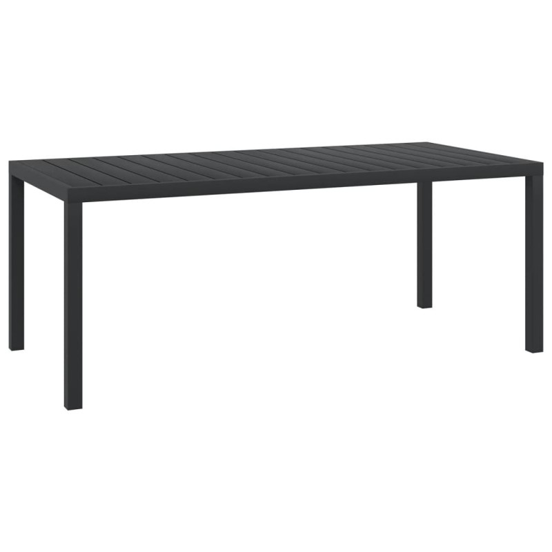 Table de jardin Noir 185 x 90 x 74 cm Aluminium et WPC 
