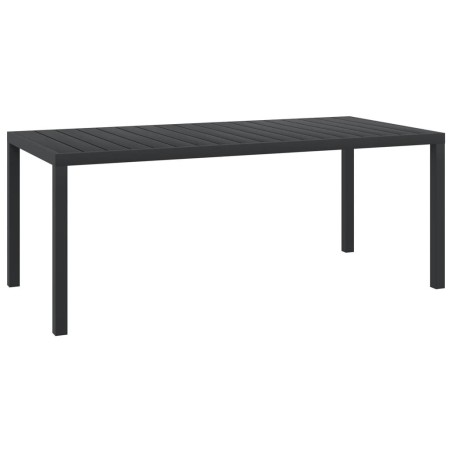 Table de jardin Noir 185 x 90 x 74 cm Aluminium et WPC 