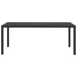 Table de jardin Noir 185 x 90 x 74 cm Aluminium et WPC 