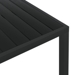 Table de jardin Noir 185 x 90 x 74 cm Aluminium et WPC 