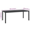 Table de jardin Noir 185 x 90 x 74 cm Aluminium et WPC 