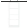 Porte coulissante avec quincaillerie 'ORKDAL'Bois massif blanc et verre 