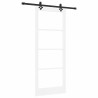 Porte coulissante avec jeu de quincaillerie Blanche 86x211 cm Bois massif de pin 