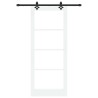 Porte coulissante avec jeu de quincaillerie Blanche 86x211 cm Bois massif de pin 