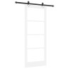 Porte coulissante avec jeu de quincaillerie Blanche 86x211 cm Bois massif de pin 
