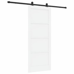 Porte Coulissante Avec Matériel 'ORKDAL'Blanc Bois Massif en Pin 