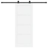 Porte Coulissante Avec Matériel 'ORKDAL'Blanc Bois Massif en Pin 