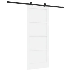 Porte Coulissante Avec Matériel 'ORKDAL'Blanc Bois Massif en Pin 