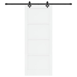 Porte Coulissante avec Quincaillerie Blanche 83x211 cm en Bois de Pin Massif 